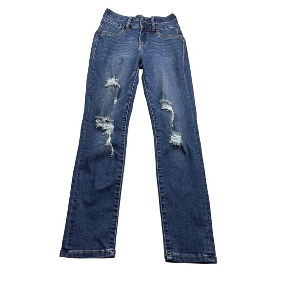 Wallflower Womens The Sassy High Rise Distressed Skinny Jeans Size 1 - Picture 1 of 5